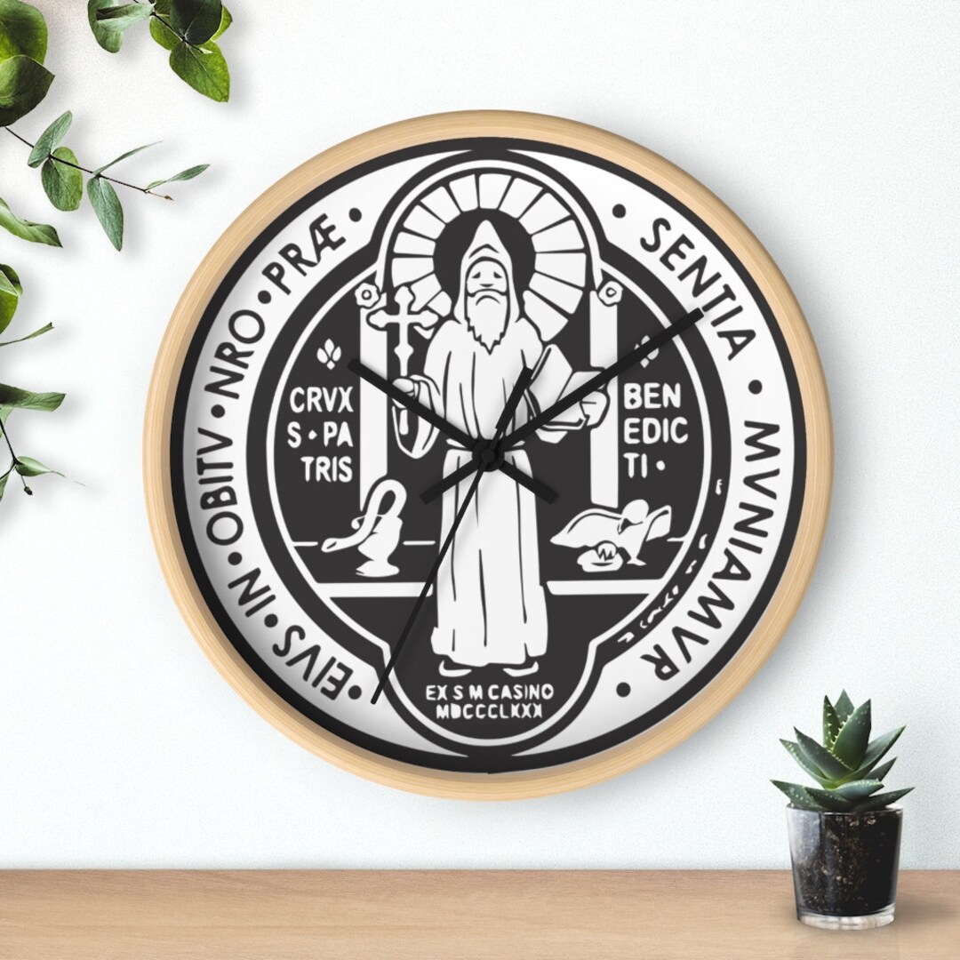 St Benedict Medal Wall Clock - Unique Christian and Catholic Gift for ...