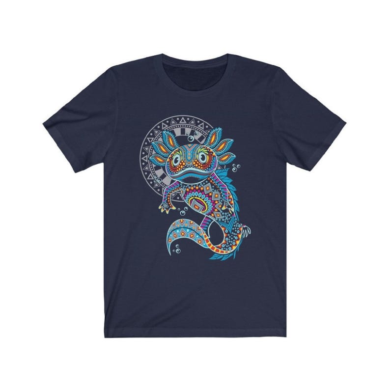 Aztec Axolotl Print Mexican T-Shirt for Men - Unique Artesanias Design
