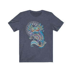 Aztec Axolotl Print Mexican T-Shirt for Men - Unique Artesanias Design