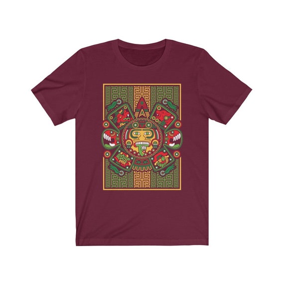 Artesania Mexicana Aztec Calendar Shirt Mexico Shirts Aztec - Etsy