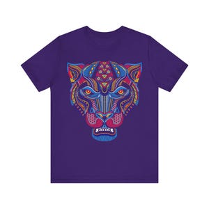Unique Huichol Jaguar Art Mexican Vintage Graphic Plus Size Aztec T-shirt
