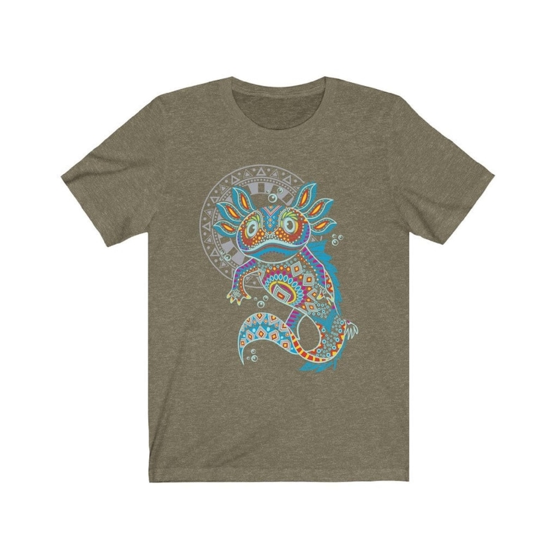 Aztec Axolotl Print Mexican T-Shirt for Men - Unique Artesanias Design