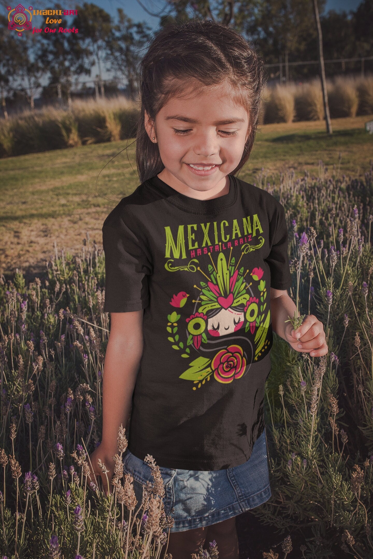 メキシコの伝統を体現したキッズTシャツ – スペインガールデザイン