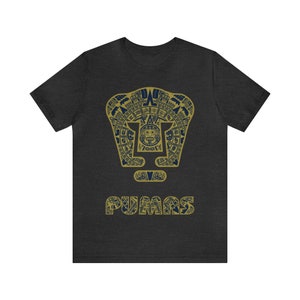 Aztec Art Print Mexican Futbol Shirt for Men - Liga MX Soccer Tee Dark Grey Heather