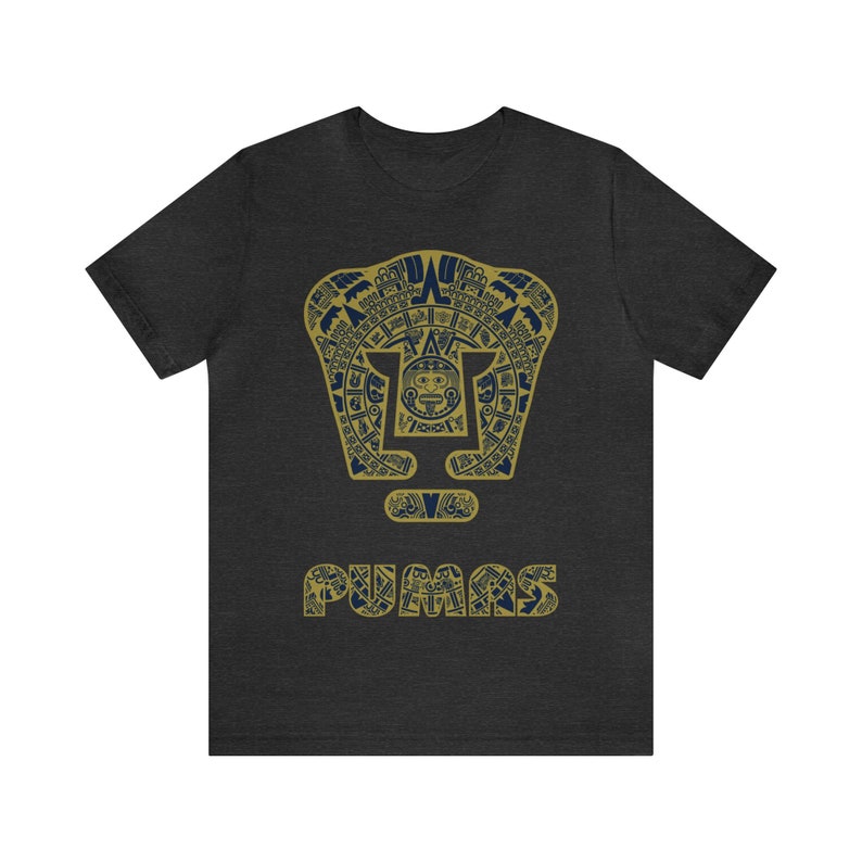 Aztec Art Print Mexican Futbol Shirt for Men - Liga MX Soccer Tee Dark Grey Heather