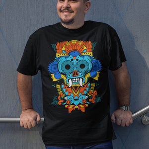 Azteekse Tlaloc Art Print T-shirt Mexicaanse volkscultuur erfgoed cadeau