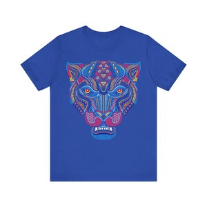 Unique Huichol Jaguar Art Mexican Vintage Graphic Plus Size Aztec T-shirt