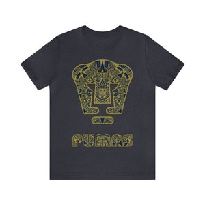 Aztec Art Print Mexican Futbol Shirt for Men - Liga MX Soccer Tee Heather Navy