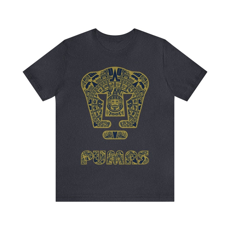 Aztec Art Print Mexican Futbol Shirt for Men - Liga MX Soccer Tee Heather Navy