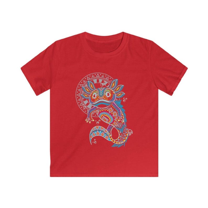 Kids Axolotl Shirt – Mexican Folk Art Ajolote Youth Graphic Tee