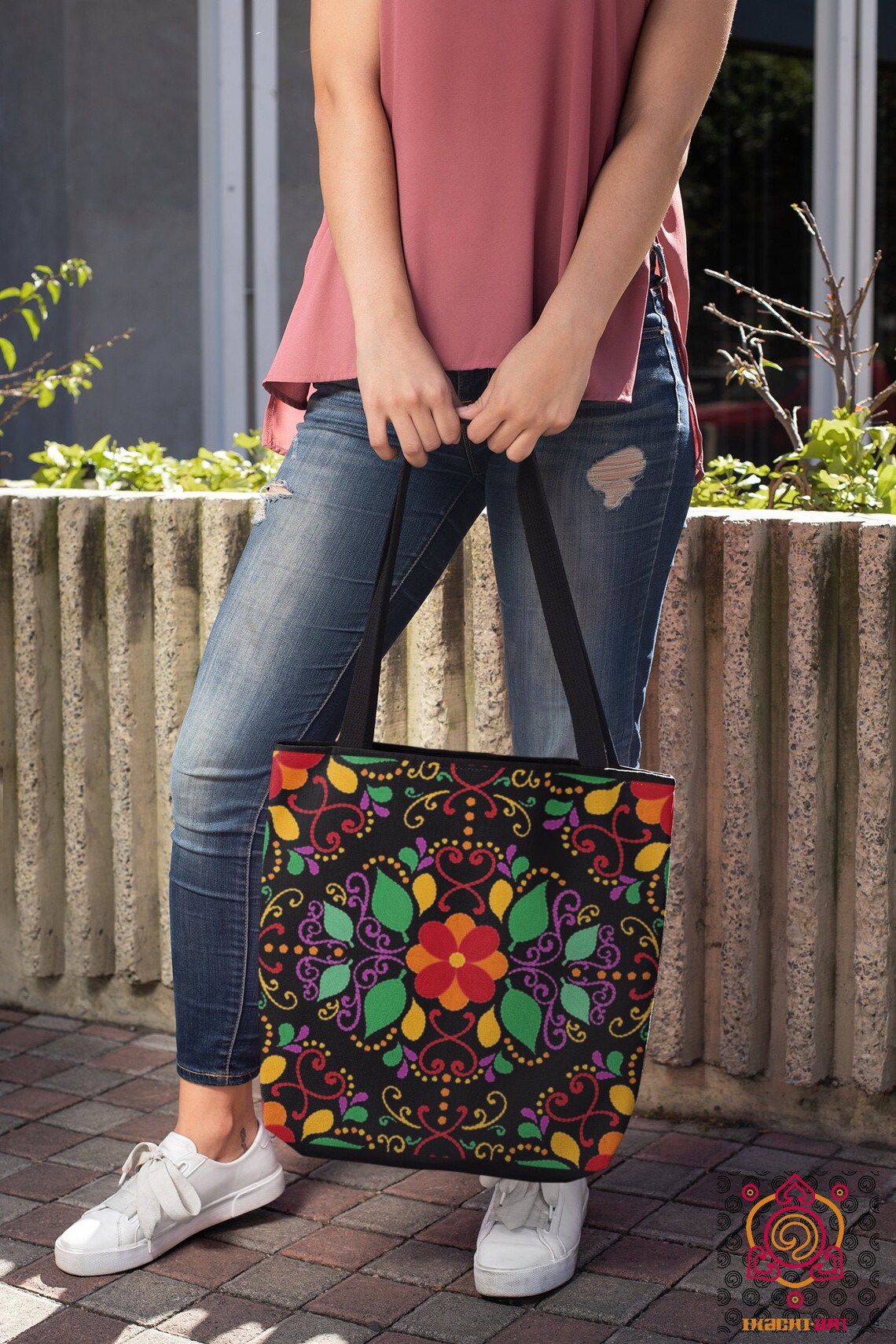 Mexican Tote Bag Mexican Art Print Fabric Shoulder Bag Book Etsy Ireland