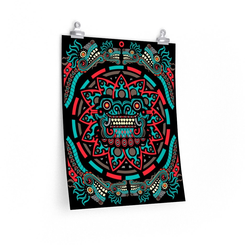 Quetzalcoatl Mexico Poster Aztec Wall Art Mexican Wall Art Etsy