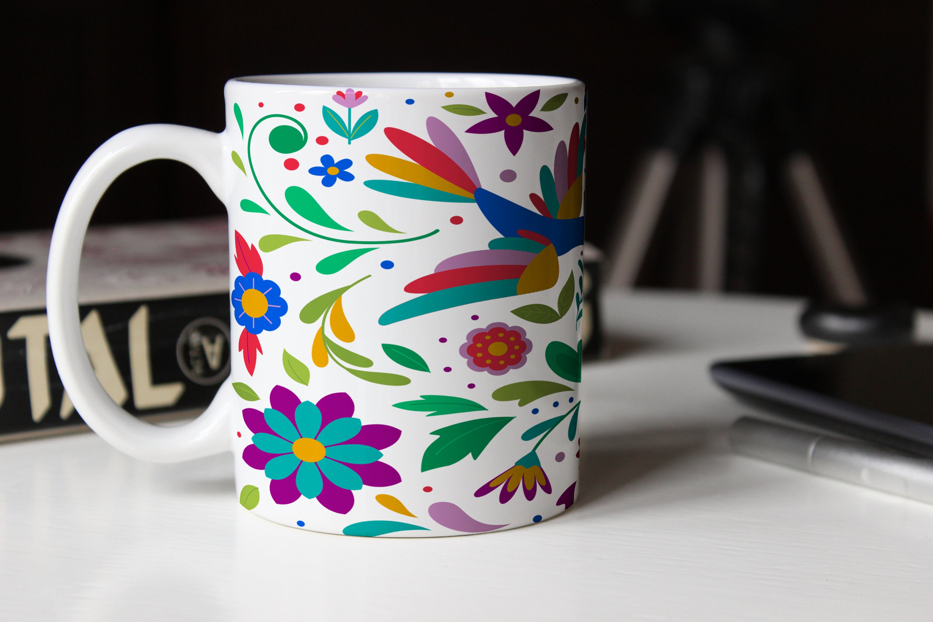 Mexican coffee mug otomi print hot chocolate mugs mexican art Etsy