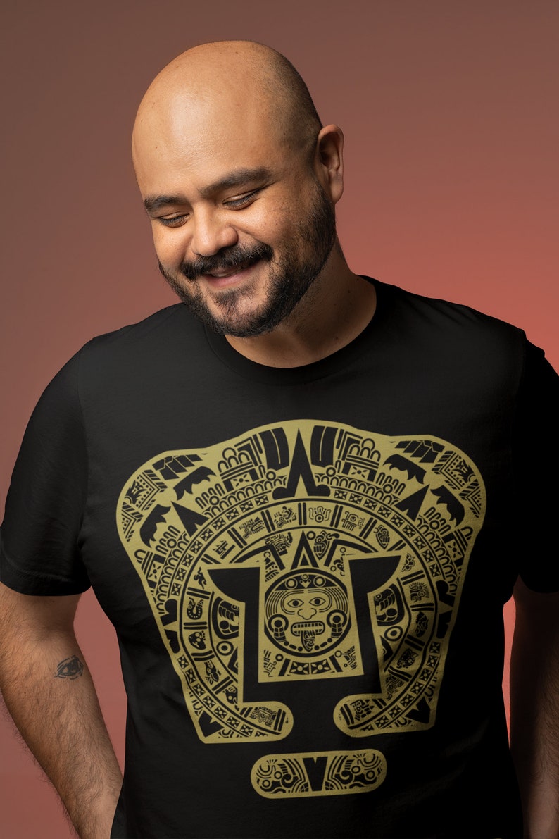Aztec Art Print Mexican Futbol Shirt for Men - Liga MX Soccer Tee image 2