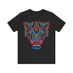 Unique Huichol Jaguar Art Mexican Vintage Graphic Plus Size Aztec T-shirt