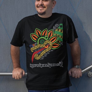 Quetzalcoatl T-Shirt: Aztec Folk Art Mexican Gift