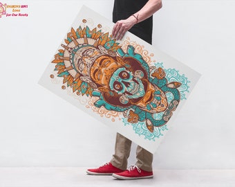 Aztec Mexican Art Print Wall Decor for Guest Bedroom or Home