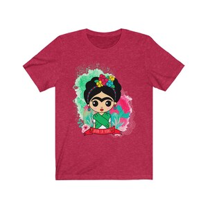 Chicas mexicanas ropa mexicana chica camisa mexican folk arte impresión arte popular México camisa méxico mujeres regalo para mujer Heather Red