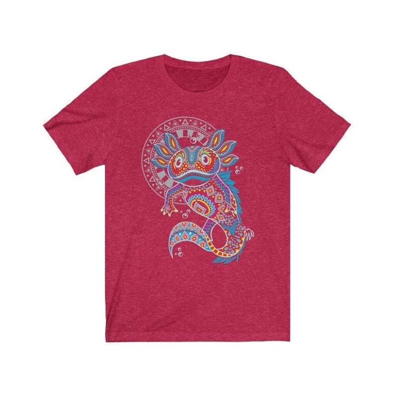 Aztec Axolotl Print Mexican T-Shirt for Men - Unique Artesanias Design