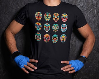 Lucha Libre Maske Mexikanischer Wrestler T-Shirt, Artesania Mexicana Geschenk