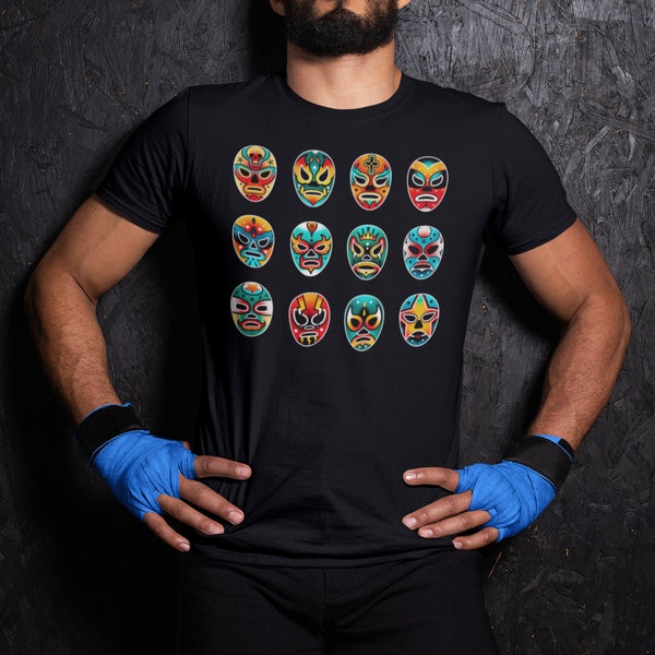 Mexican clothing lucha libre mask mexican wrestler artesania mexicana lucha mask mexican t shirt long distance boyfriend gift