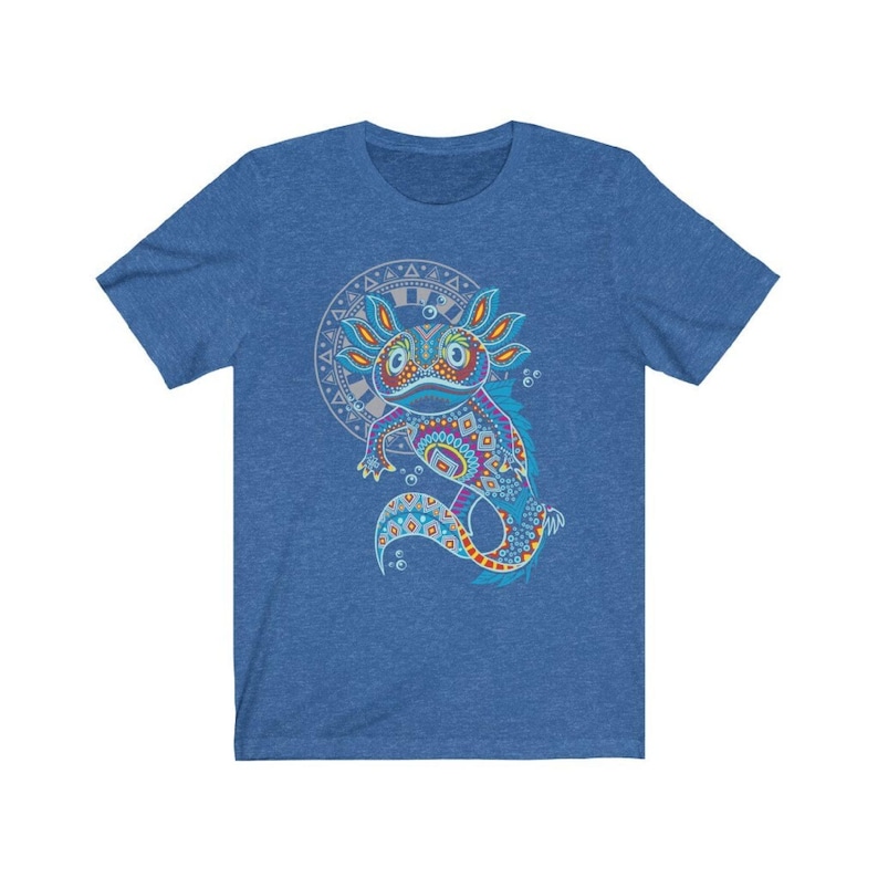 Aztec Axolotl Print Mexican T-Shirt for Men - Unique Artesanias Design