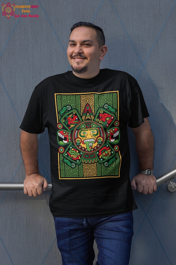 Artesania Mexicana Aztec Calendar Shirt Mexico Shirts Aztec - Etsy