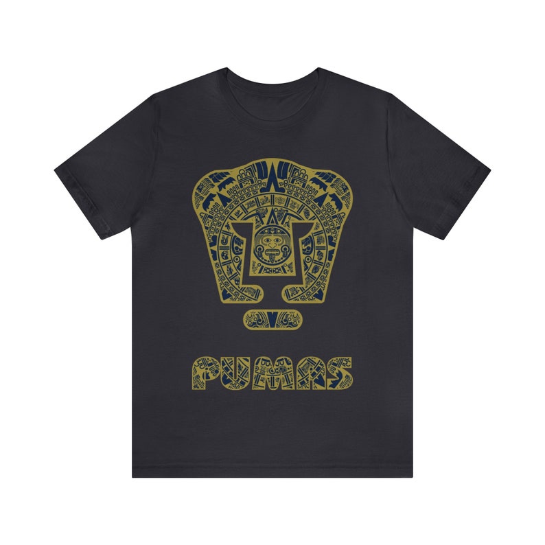 Aztec Art Print Mexican Futbol Shirt for Men - Liga MX Soccer Tee Dark Grey