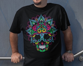 Jour de l’art mort crâne de sucre t-shirt mexicain jour du crâne de chemise morte tee mexicain cadeaux relation d’art original