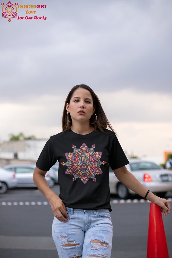 Womens Beautiful Hamsa Mandala Yoga T-Shirt Womens Beautiful Hamsa Mandala Yoga T-Shirt