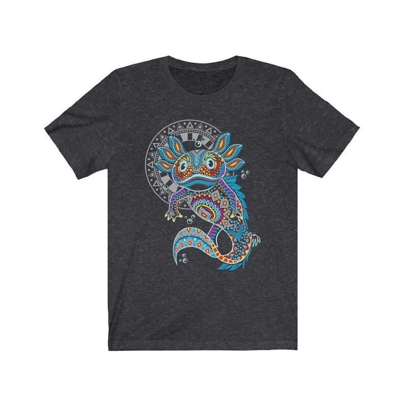 Aztec Axolotl Print Mexican T-Shirt for Men - Unique Artesanias Design