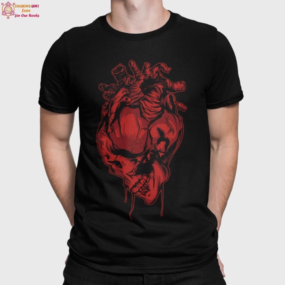 トップス Roen skull graphic tee swag darkwear Men's Bohemian Skull Graphic Tee, Dark Art Retro T-shirt, Plus