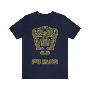 Aztec Art Print Mexican Futbol Shirt for Men - Liga MX Soccer Tee Navy