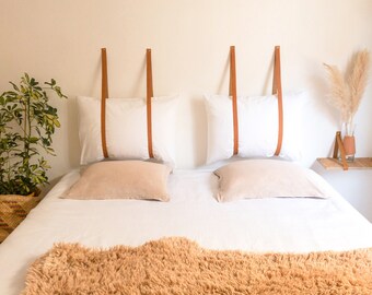 pic Hanging Leather Headboard leather headboard etsy