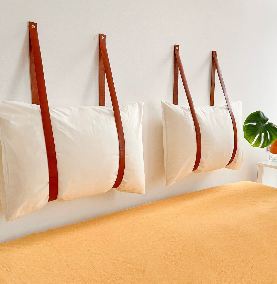 Leather Headboard Straps, Boho Headboard, Hanging Cushion Headboard