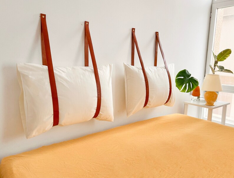 Leather Headboard Straps Boho Headboard Hanging Cushion Etsy
