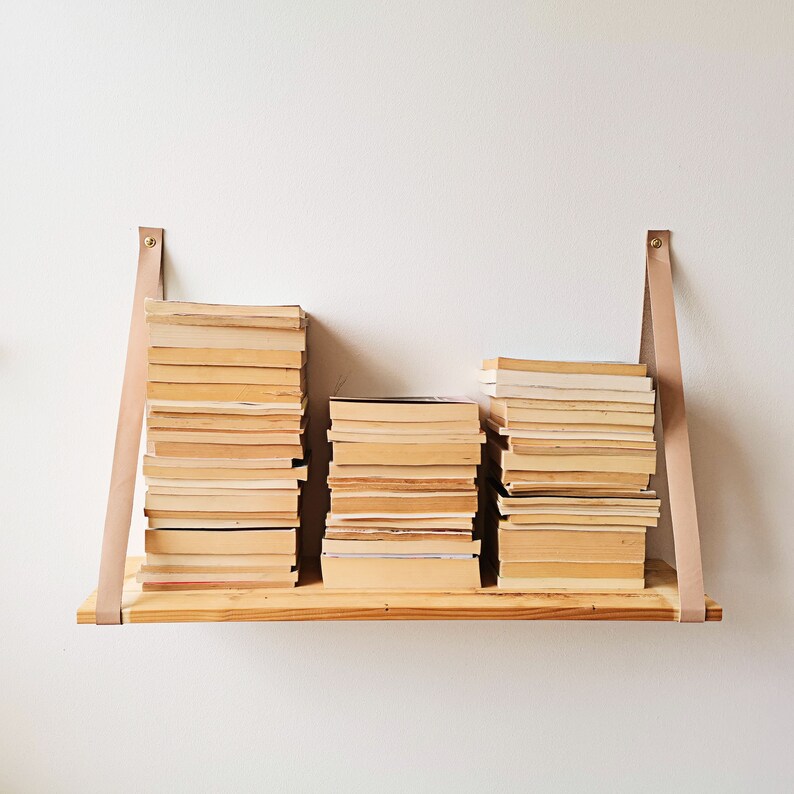 Shelf Brackets Leather Shelf Straps Floating Shelf Bracket Etsy