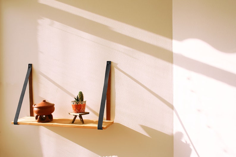 Shelf Brackets Leather Shelf Straps Floating Shelf Bracket Etsy UK