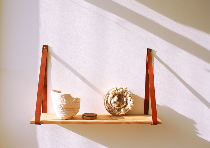 Shelf Brackets Leather Shelf Straps Floating Shelf Bracket Etsy