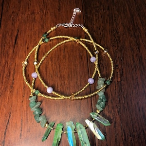 Green Crystal Quartz Gold Healing Waist Beads | Waist Chain | Belly beads
