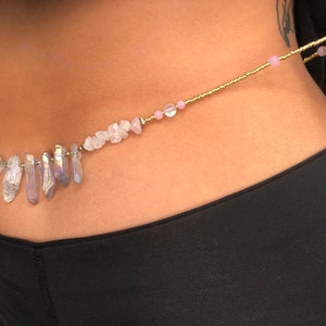 Moonstone | Rose Quartz Crystal Healing Waist Beads | Belly beads
