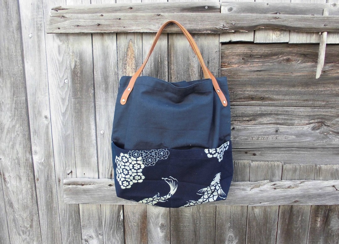 Japanese Fabric Tote Bag Handmade Bag Travel Bag Laptop Etsy