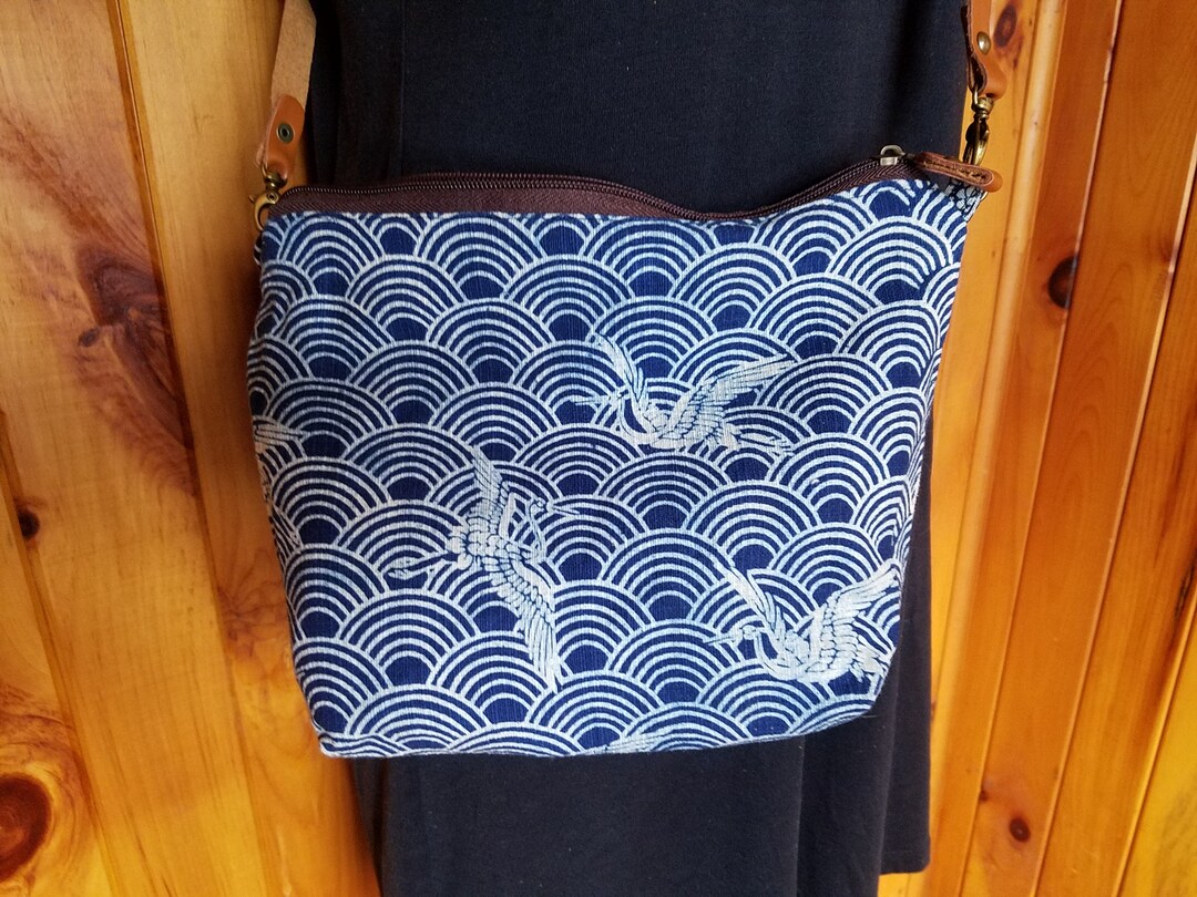 Japanese Fabric Shoulder Bag Cross Body Bag Day Bag Zipper Etsy Canada