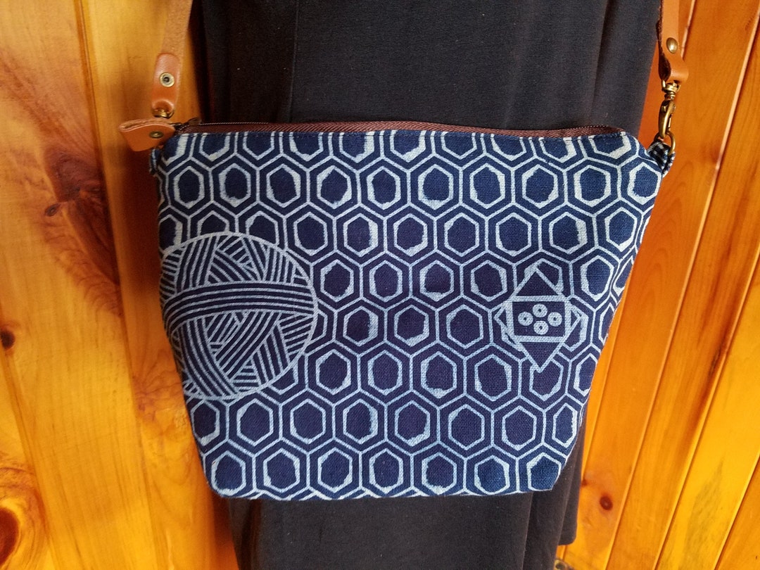 Japanese Fabric Shoulder Bag Cross Body Bag Day Bag Zipper Etsy