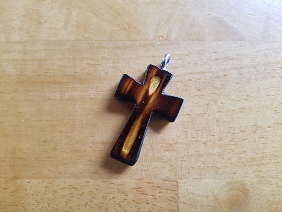 Wooden Cross Necklace, Wooden Cross Pendant, Wood Cross Choker