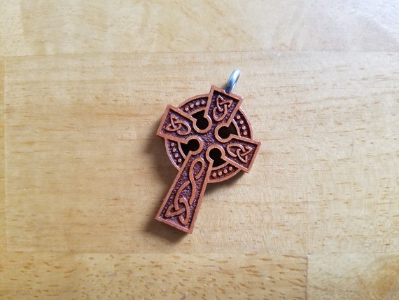 Wooden celtic cheap cross necklace