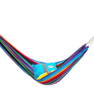 Fabric Hammock &quot;La Tipica&quot;- Soft and resistant Wool, Sedalina & Cotton - Handwoven on Mayan Wooden Looms - Multicolor
