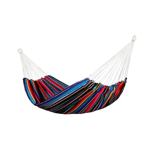 Hamaca de tela multicolor XL - Diseño maya tejido a mano, para 2 personas