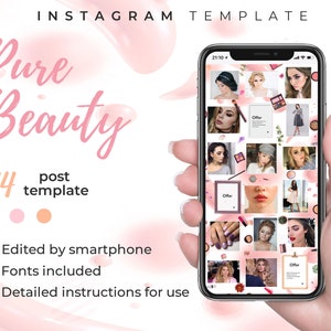 Make up artist | Canva templates | template kit | instagram story | social media templates | instagram puzzle | Instagram post | beauty blog