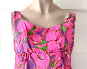 Vintage 60s Wiggle Silk Chiffon Dress/60s Chiffon Pencil Dress/Floral Silk Dress/Vintage Cocktail Dress/Summer Party Dress/Garden Party/S 6